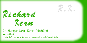richard kern business card